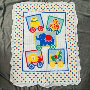 Vintage Princess Fabrics “Animal Crackers” Wall Hanging Quilt Panel / Blanket